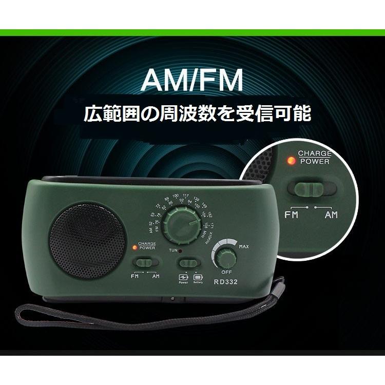 多機能 防災ラジオRD332 LED懐中電灯 高輝度 手回し＆USB＆