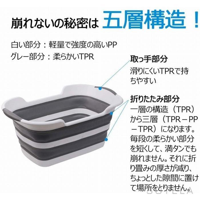 ペット お風呂 バス タブ ホワイト 33L ソフトタブ コンパクト収納 やわらか素材 折りたたみ 大型 洗い桶 大容量 洗濯 ベビーバス ペット用バス タブ KM666G｜smartlist｜08