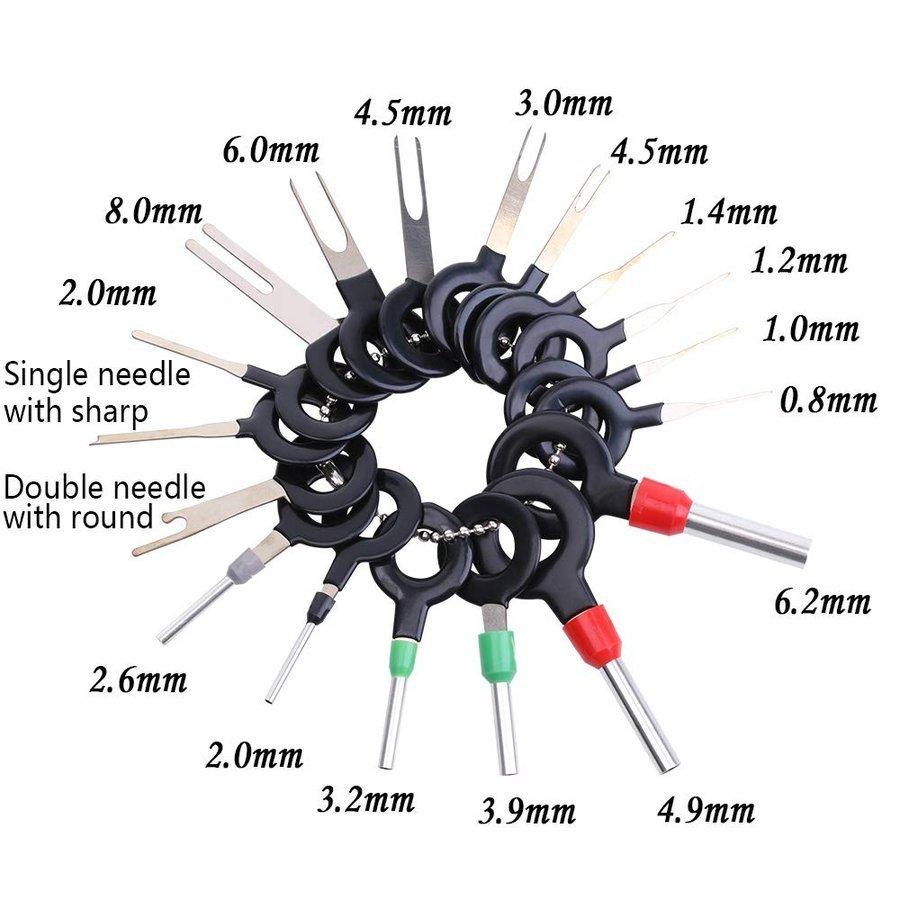 電気コネクターピン抜き 18種類 端子除去 カプラー コネクター 配線 端子 外し 工具 車 取り外し ツール 配線コネクタ｜smartlist｜06