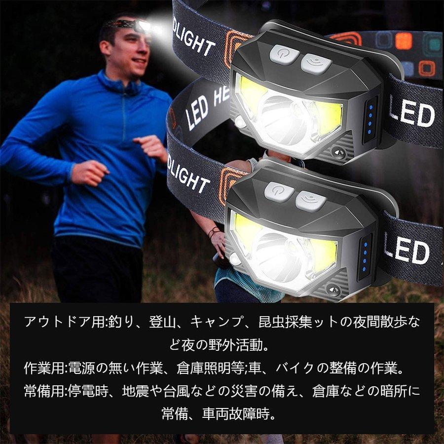 ヘッドライト 釣りライト ledライト ヘッドランプ 釣り用ライト センサー点灯 防水 釣り用 登山用 アウトドア 作業灯 LEDヘッドライト センサー点灯｜smartlist｜03