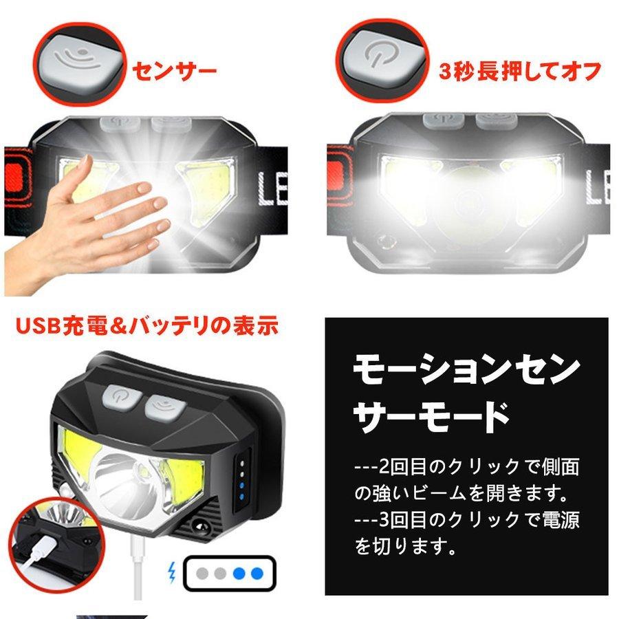 ヘッドライト 釣りライト ledライト ヘッドランプ 釣り用ライト センサー点灯 防水 釣り用 登山用 アウトドア 作業灯 LEDヘッドライト センサー点灯｜smartlist｜09