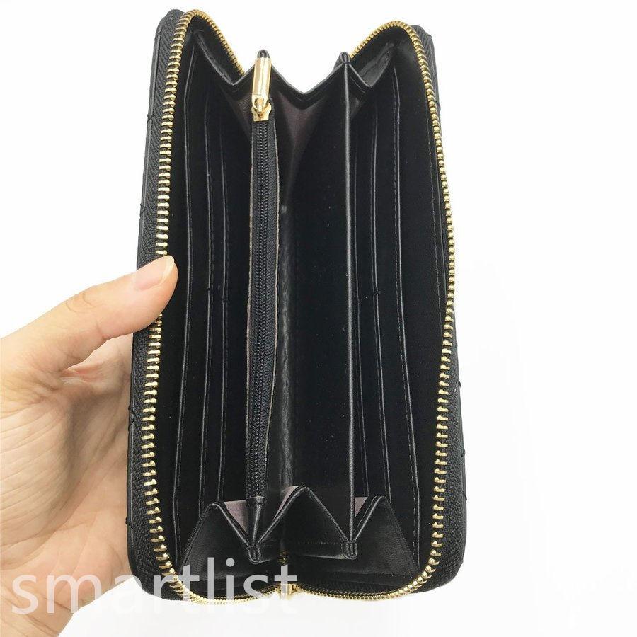 人気ブランドの 長財布 レディース 大容量 ラウンドファスナー 財布 ストラップ ウォレット 黒
