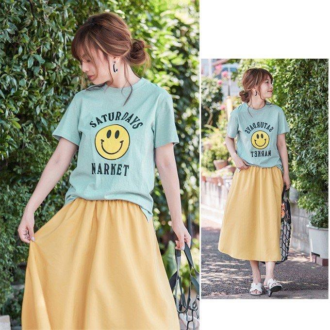 ニコちゃん プリント Tシャツ カジュアル ロゴトップス シンプル 半袖 スリットが入り｜smartlist｜12