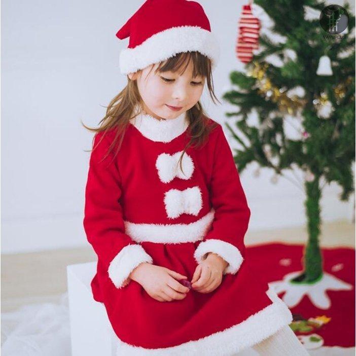 サンタ服 女の子 キッズ サンタコスプレ サンタクロース クリスマス衣装 2点セット ワンピース&帽子 パーティー 子供用 自社生産｜smartlist｜02