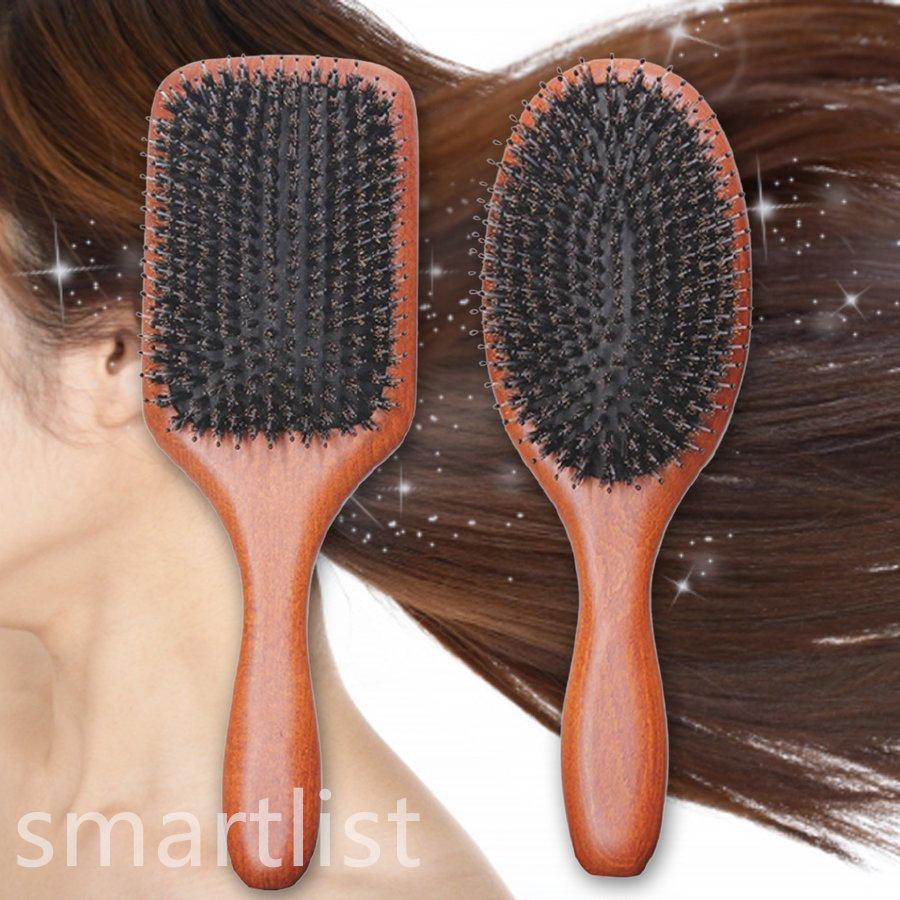 ヘアブラシ 豚毛 パドルブラシ 木製 マッサージ ヘアーブラシ クシ くし 櫛 髪 レディース ヘアケア プレゼント ギフト 女性 誕生日 天然木 ツヤ 艶 さらさら Pe8 Smartlist 通販 Yahoo ショッピング