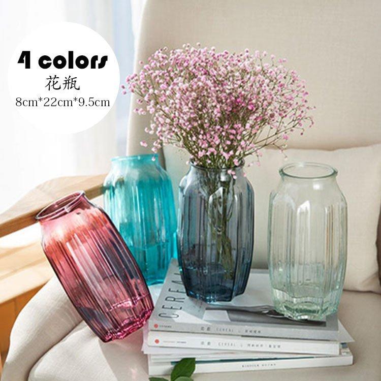花瓶 ガラス製 おしゃれ フラワーベース 透明 生け花 造花用 水栽培ポット 花器 花びん かびん シンプル インテリア 置物 リビング 寝室 玄関 書斎 食卓 窓辺 安い
