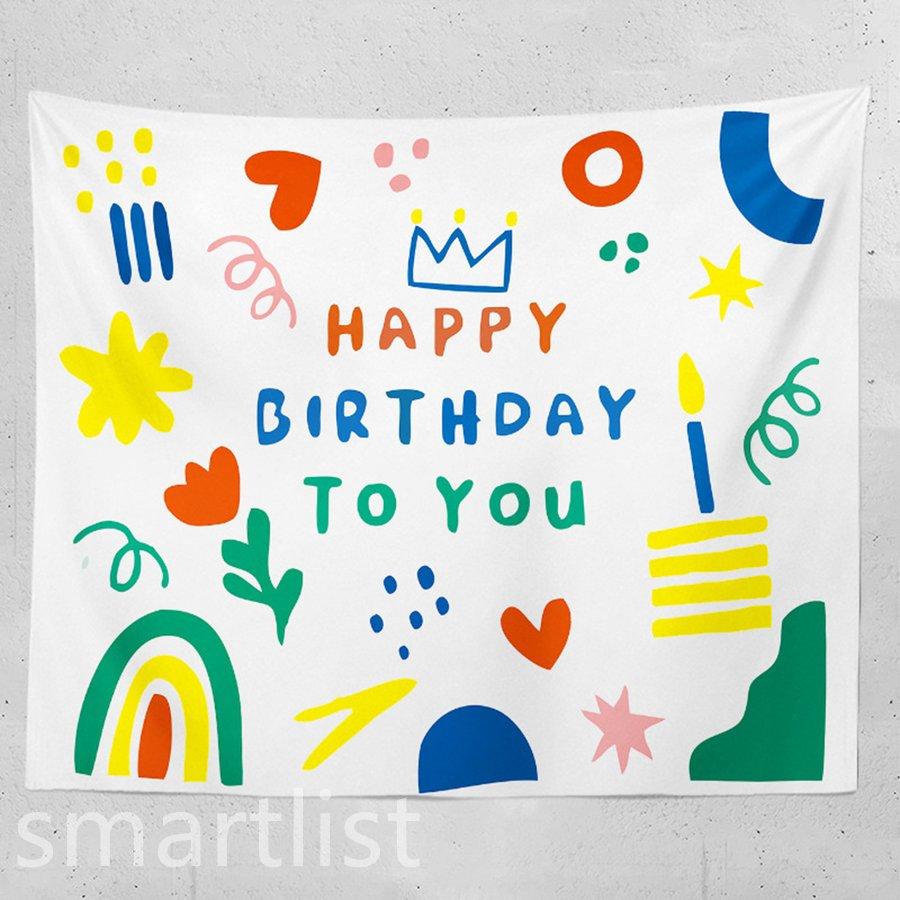 Happy Birthday 誕生日タペストリー ハッピーバースデー バースデー 誕生日 パーティー 飾り 子供 ベビー 赤ちゃん パーティーグッズ かわいい Pd4e8 Smartlist 通販 Yahoo ショッピング