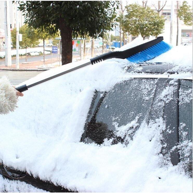 X AUTOHAUX スノーブラシ 雪除きブラシ 除雪ブラシ カー用 76x20x8 mm 延長可能 アイススクレーパーとグリップ付き