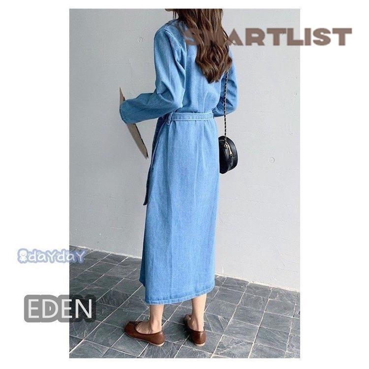 デニムワンピース ロン丈 長袖 レディース ワンピース デニム シャツワンピース Aライン 前開け 体型カバー 着痩せ 韓国風 秋コーデ 代 30代 40代 Century21sgr Com