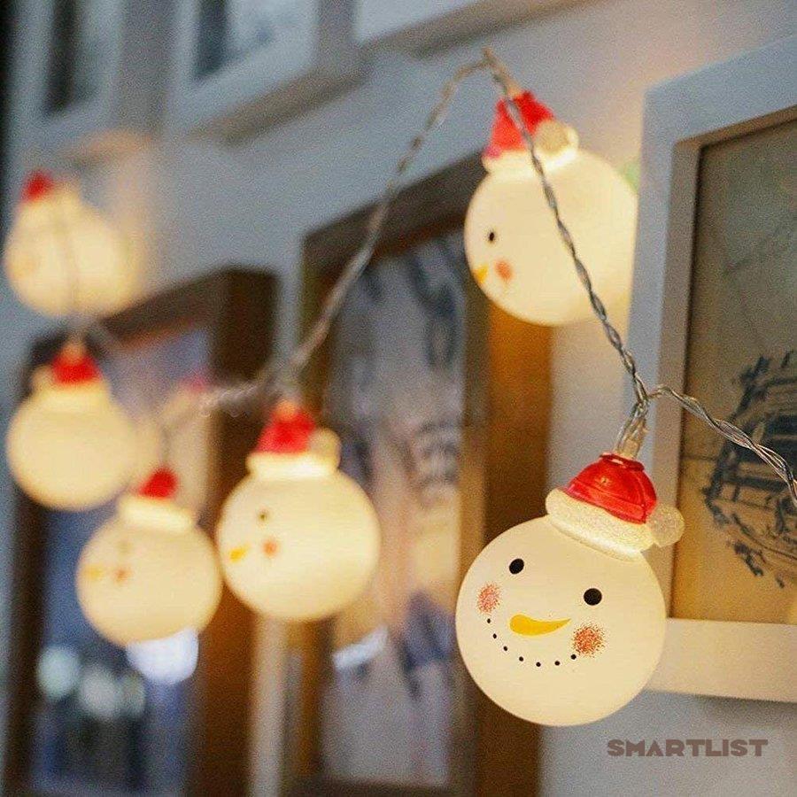 スノーマン装飾LEDライト 1.5m クリスマス飾り 電池式 スノーマン装飾 ミニ雪だるまオーナメント 雪だるまLEDストリングライト｜smartlist｜05