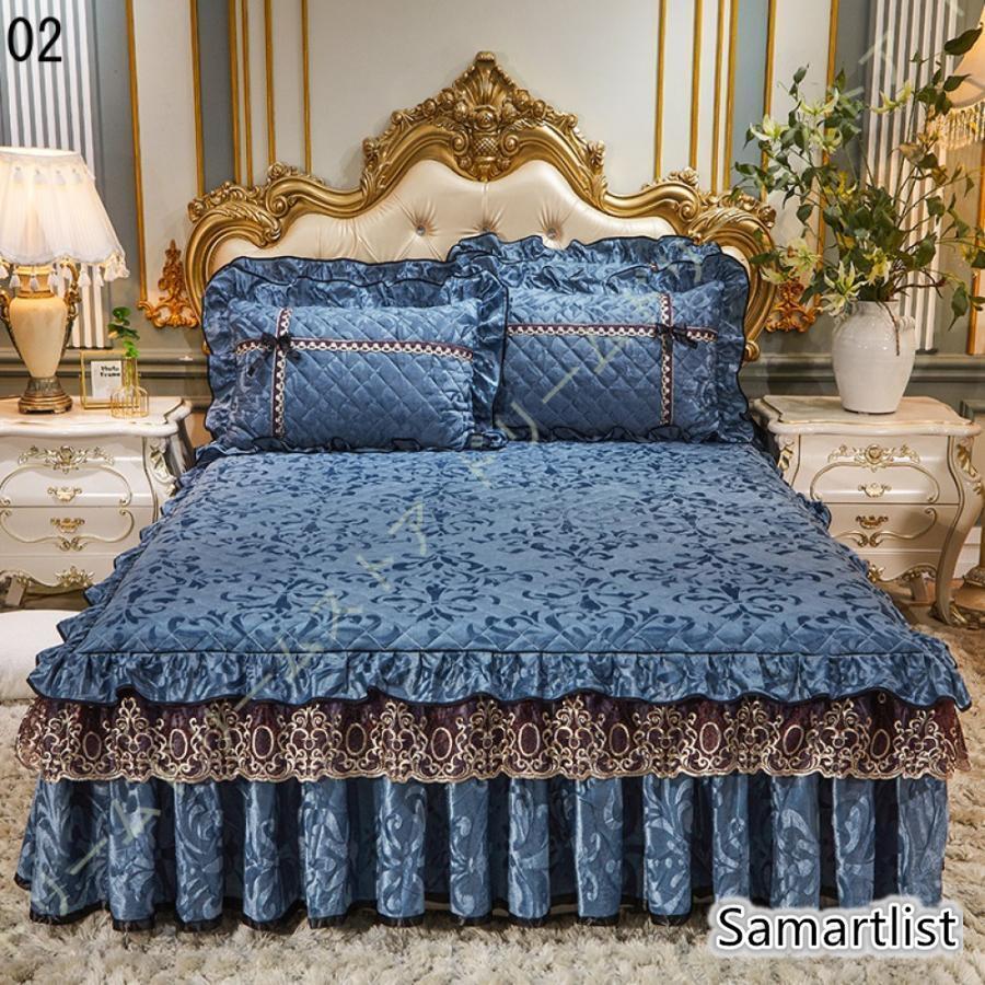 掛け布団カバー クイーンサイズ ベッドカバー シングル 単品売り ベッドスカート セミダブル フリル 花柄 レトロ マットレスカバー 姫系