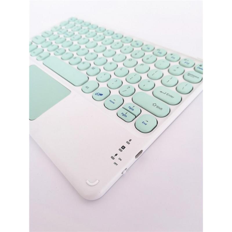 Bluetooth  キーボード  円形キーキャップ タッチパッド付き タブレット iPad スマホ  iphone アンドロイド　 かわいい キーボード Bluetoothキーボード USB充電｜smartnet｜02