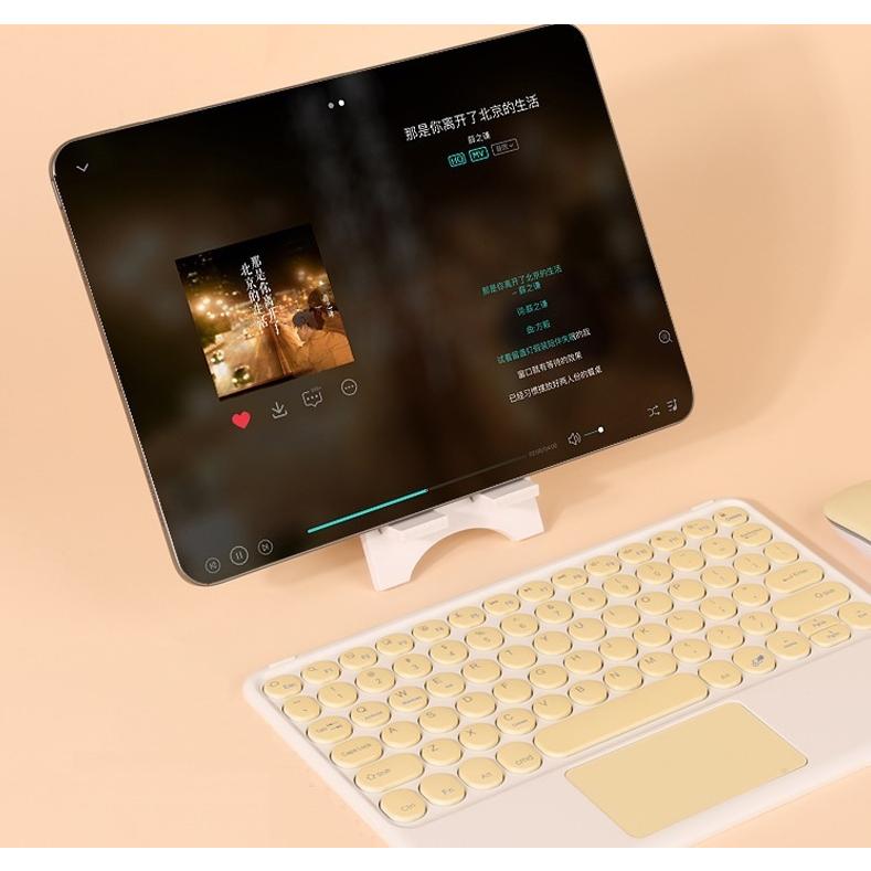 Bluetooth  キーボード  円形キーキャップ タッチパッド付き タブレット iPad スマホ  iphone アンドロイド　 かわいい キーボード Bluetoothキーボード USB充電｜smartnet｜04