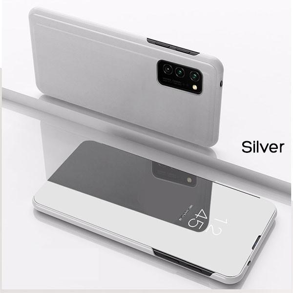 Galaxy S S20 5G S20+ ケース 手帳型 半透明ミラー カバー
