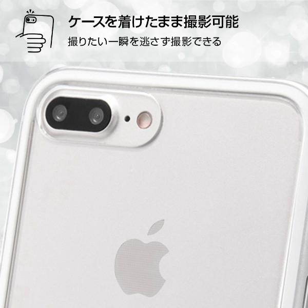 iPhone 8Plus 7Plus ケース ハードケース アルミバンパー 背面パネル クリア ブラック カバー アイフォン スマホケース｜smartphone-goods｜07