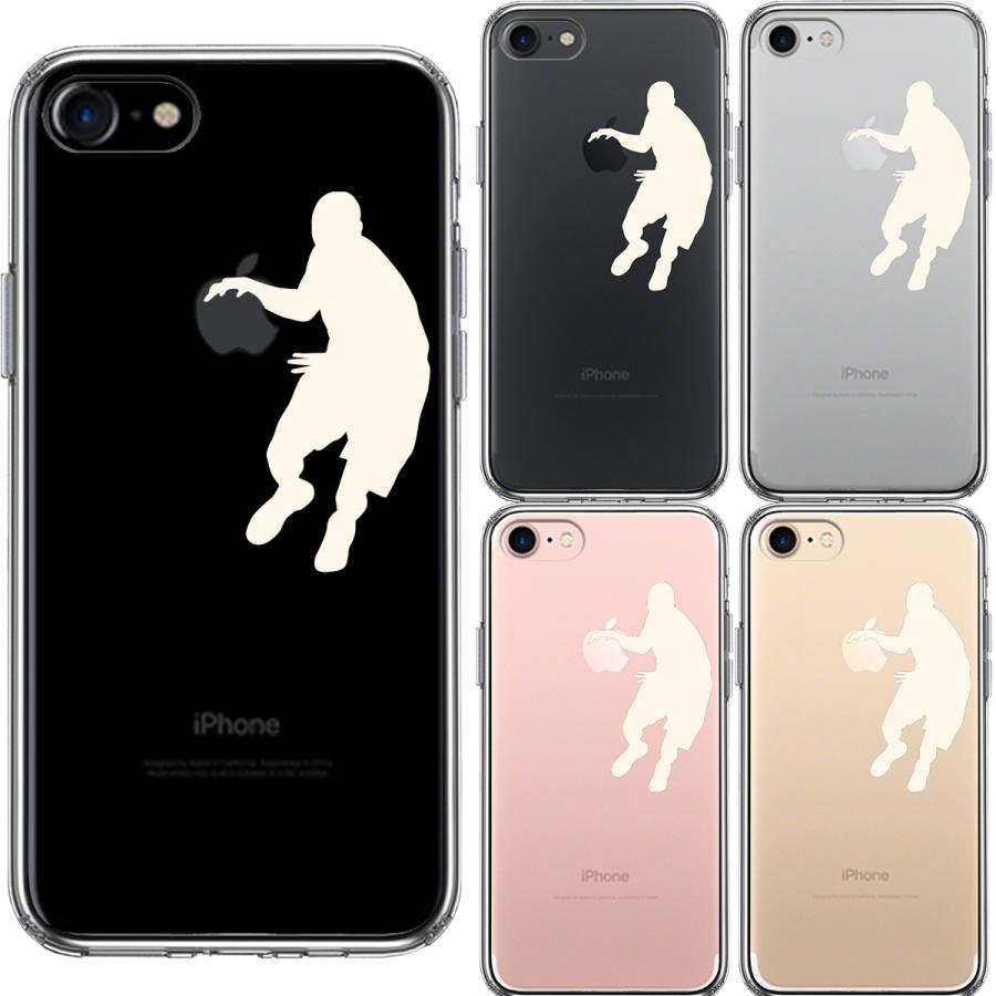 iPhone7 ケース ハードケース ハイブリッド クリア バスケットボール ドリブル ホワイト アイフォン カバー スマホケース｜smartphone-goods｜02
