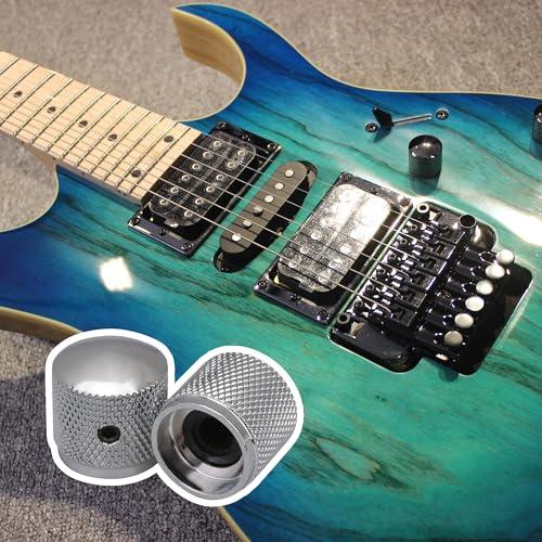 Yibuy 4 エレキギターやベース用ブロンズドームノブ クロム セットスクリュー 中空シャフト径：5.4 ミリメートル スプリットシャフトポッ |  | 01