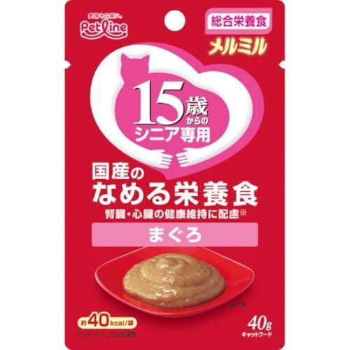 メルミル キャットフード 15歳から まぐろ【総合栄養食/国産】 40g×12個 (まとめ買い) | 