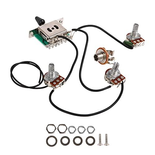 Yibuy クロム Circuit wiring harness 500k Pots For エレクトリックギター 3シングルピックアップ | 