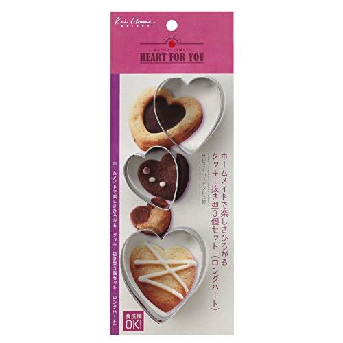 貝印 KAI クッキー 抜き型 ( ロング ハート ) 3個 セット Kai House Select 日本製 DL6361 |  | 01