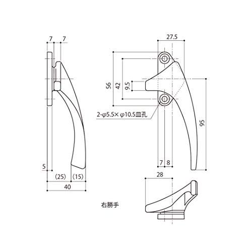 中西産業 開窓 カムラッチハンドル R DC-W8 |  | 01
