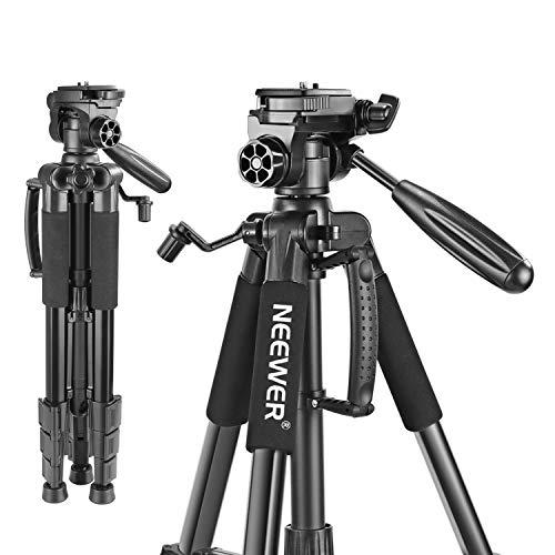 Neewer SAB234三脚 ポータブル アルミ合金製 142cm 回転雲台付き 耐荷重4kg 黒 | 