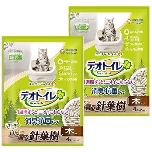デオトイレ 針葉樹の消臭・抗菌チップ 8L(4L×2袋)[猫砂] システムトイレ 猫用【まとめ買い】 | 