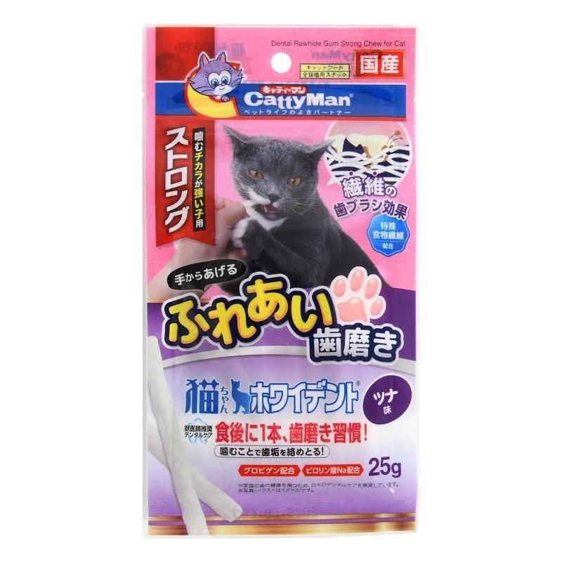 （まとめ買い）キャティーマン 猫ちゃんホワイデント ストロング ツナ味 25g 猫用おやつ 【×24】 | 