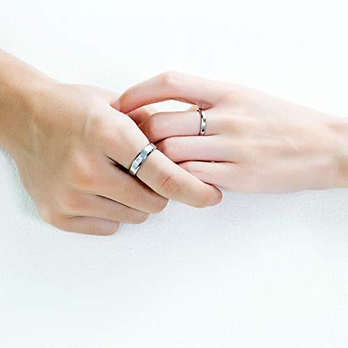 Rockyu レディース 指輪 シルバー チタン カップル 恋人 キラキラ CZダイヤモンド リング 17号 結婚 婚約 人気プレゼント |  | 01