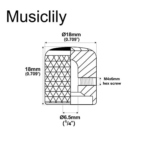 Musiclily Pro 1/4インチ スチール アバロン ドームノブ 横ネジ式 ユニバーサルフィッティング クローム 2個 |  | 01