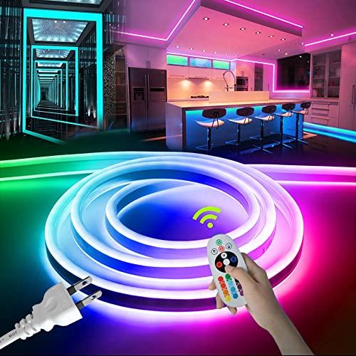 LEDテープライト 2M RGB 100V EL蛍光チューブ管 高輝度 屋外 防水 16色変換 室内 ネオンライト 呼吸ランプモードの調整可能な | 