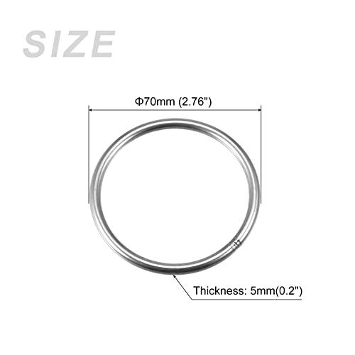 METALLIXITY 304ステンレス鋼Oリング 70 mm外径 5 mm厚さ 4個 溶接 丸リング 吊り下げ用 |  | 01