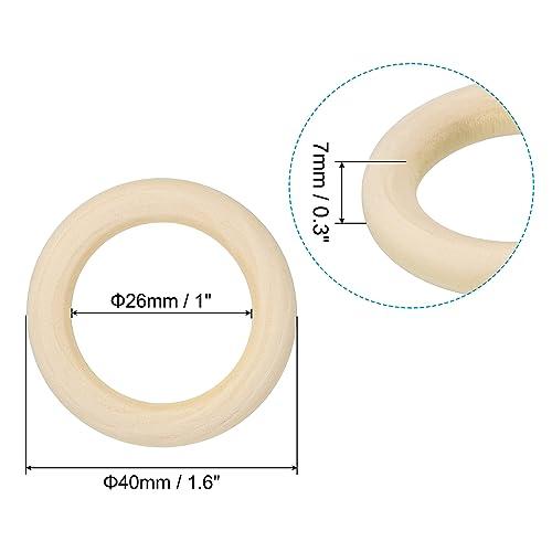 PATIKIL 40mm 工芸品用の木製リング 15個入り 天然木リング 未加工木製 サークル ペンダントコネクタ ジュエリー マクラメ DIY |  | 01