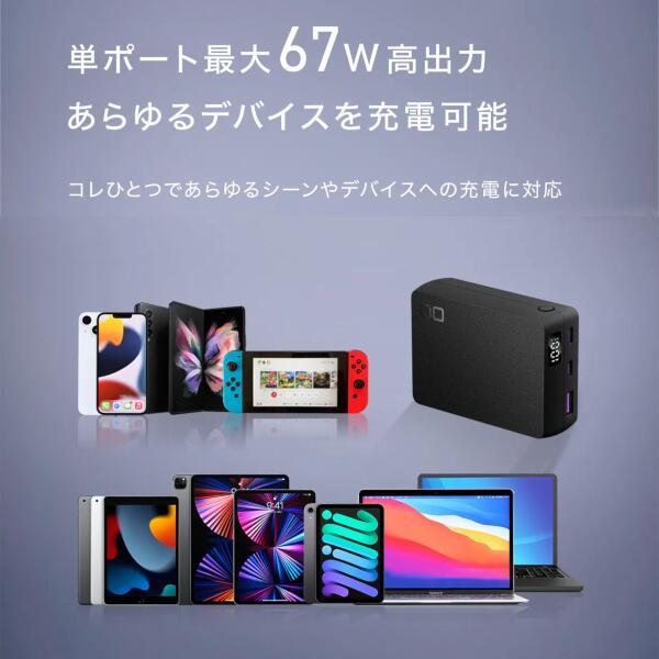 CIO モバイルバッテリー 20000mAh PD 65W 急速充電 大容量 小型 CIO モバイルバッテリー 20000mAh PD 65W 急速充電 大容量 小型