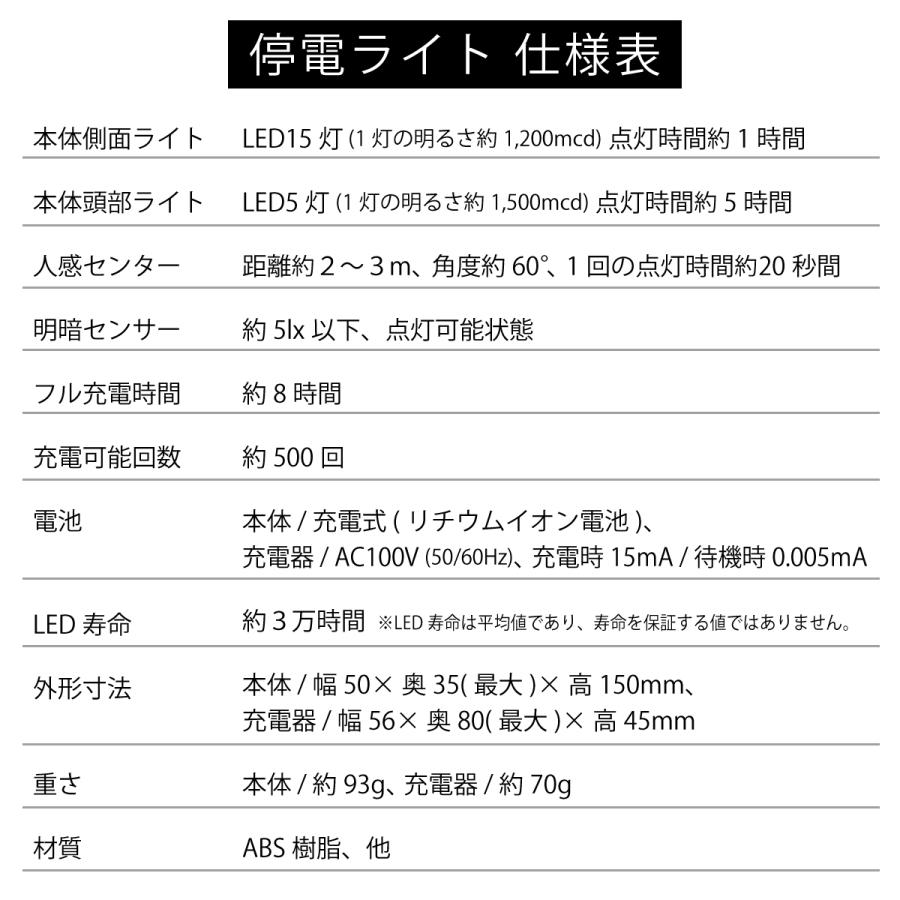☆スマートリハウス停電ライト6台セット TVCM　リチウムイオン電池　充電式　LED　センサーライト　懐中電灯　非常灯　足元灯　防災　地震　台風　_12