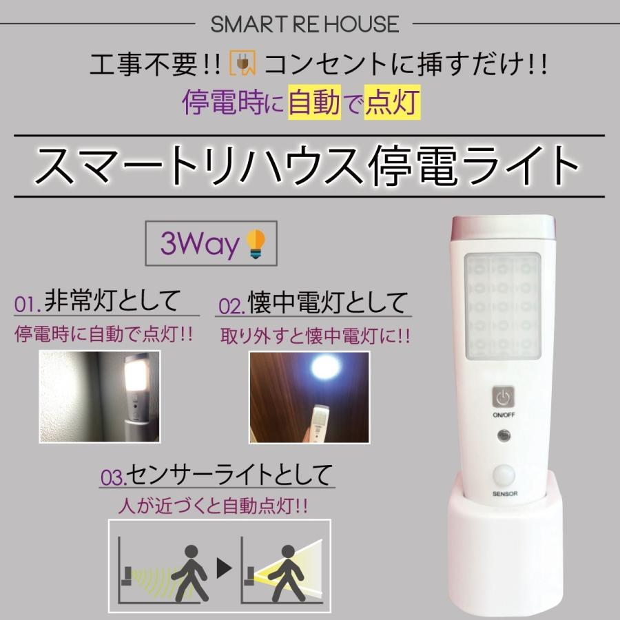 ☆スマートリハウス停電ライト6台セット TVCM　リチウムイオン電池　充電式　LED　センサーライト　懐中電灯　非常灯　足元灯　防災　地震　台風　_8