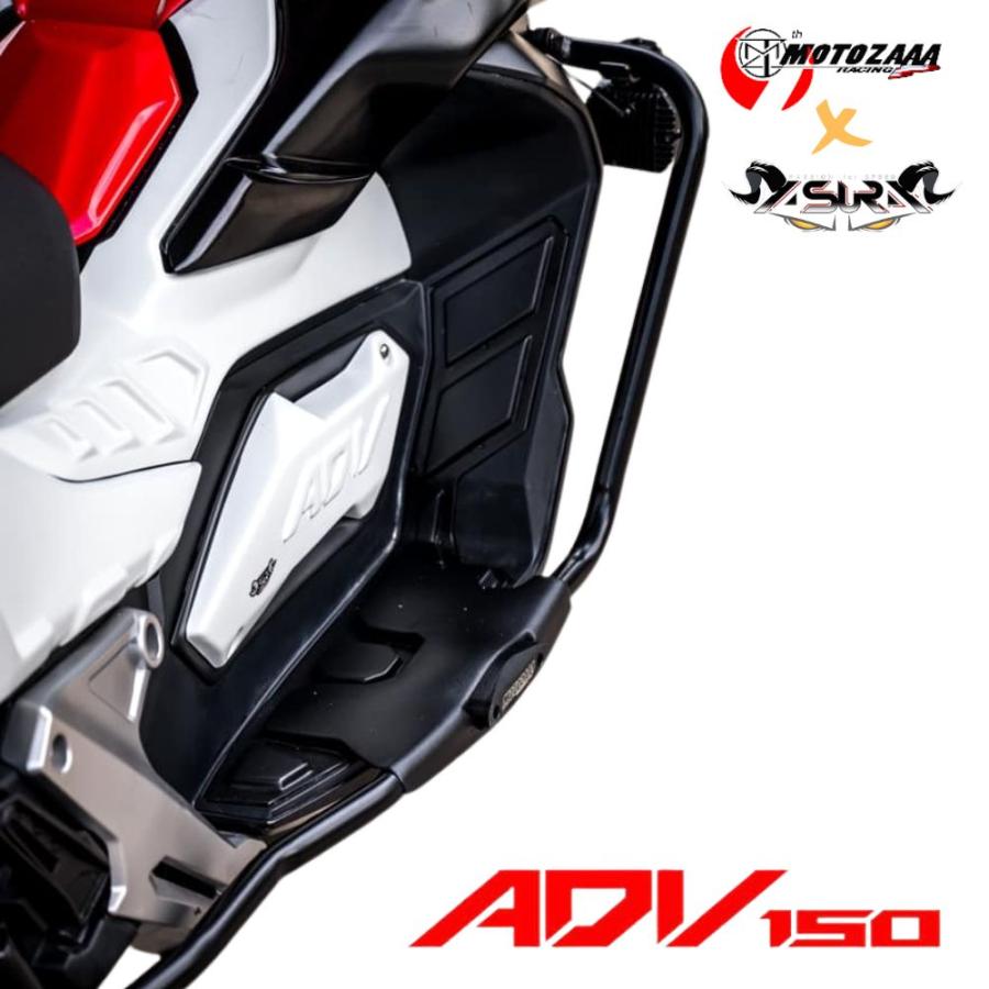 ホンダ ADV150 フットレスト付きクラッシュバー Asura Sporty Side Crash Bars with Footrest For Honda ADV150 KF38