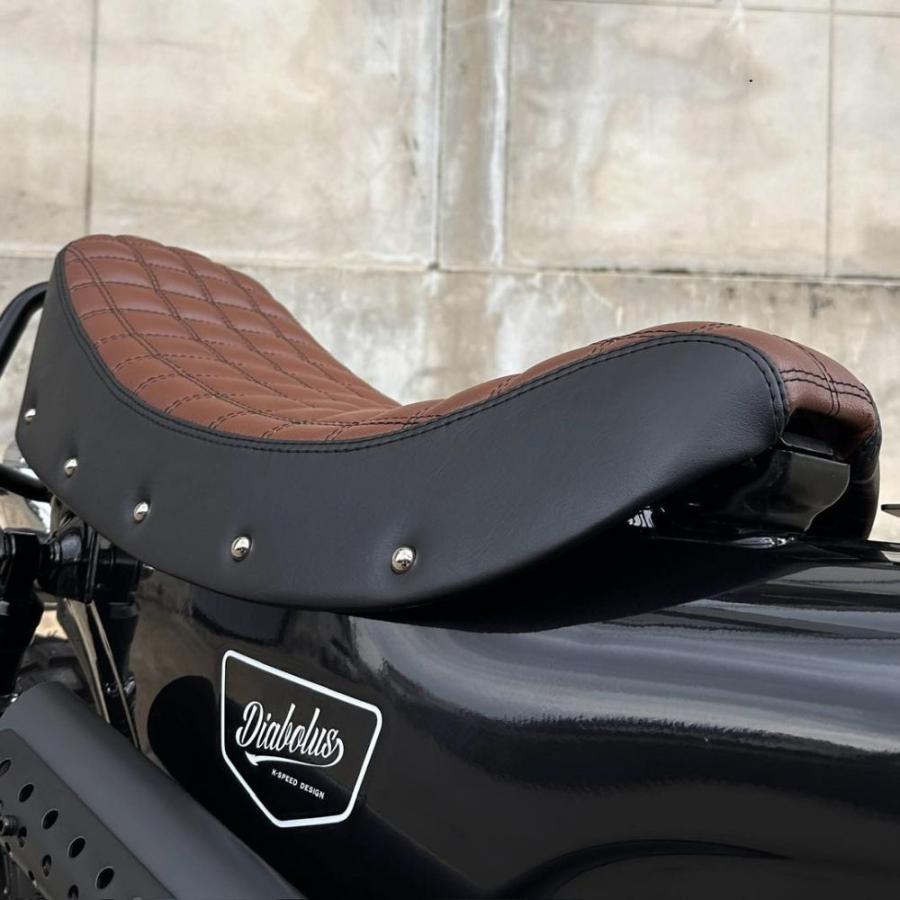 Diabolus バイクシート ブラウン Diabolus by K-SPEED ホンダ ダックス125用 ツートンロング