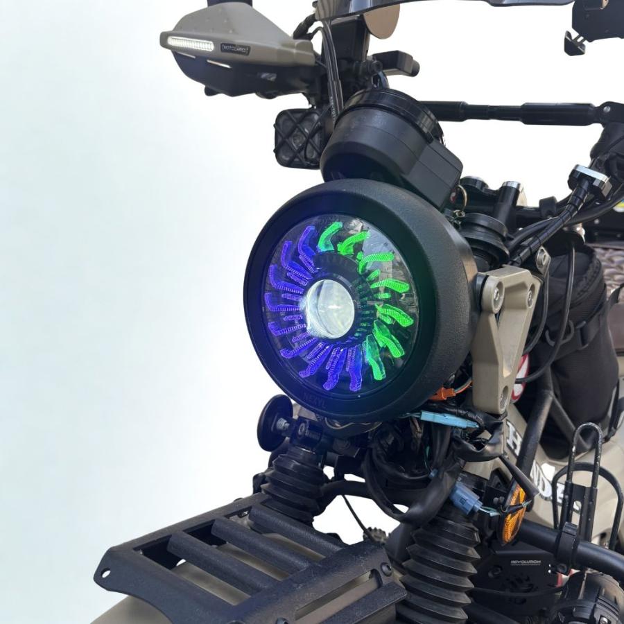 ハンターカブ125 バイク用 LEDヘッドライトユニット 丸型 ホンダ（HONDA） ハンターカブCT125専用 RGB LED ヘッドライト