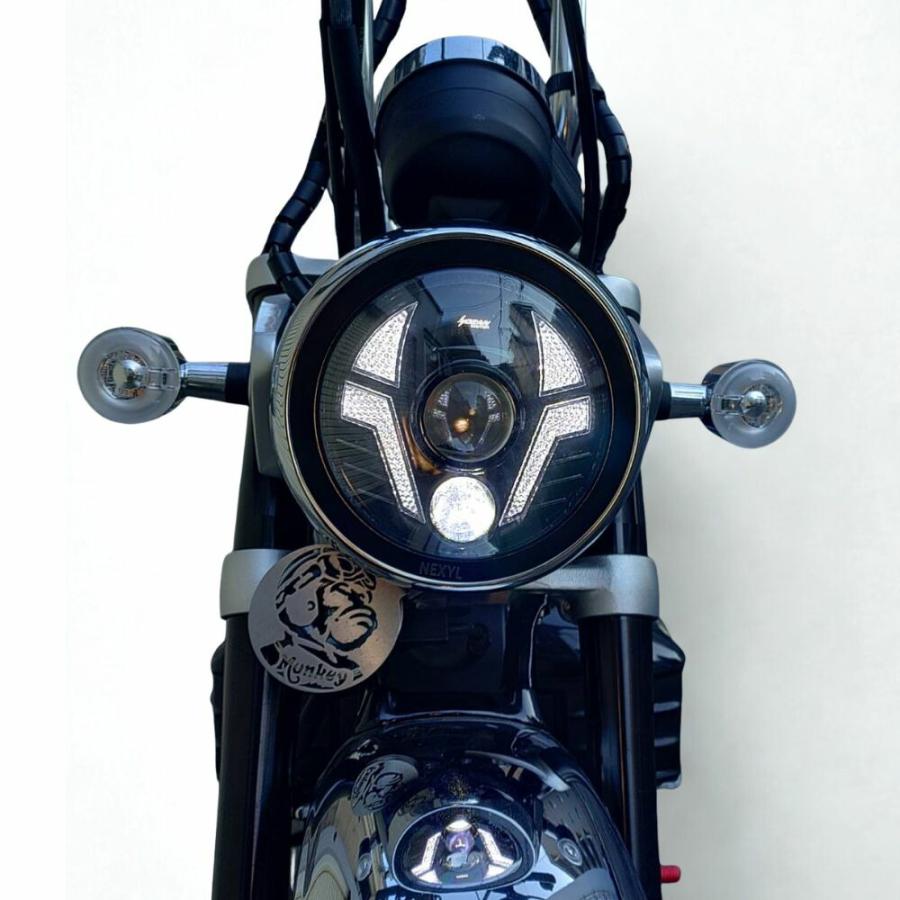 HONDA Monkey125 用 ウインカー内蔵 LEDヘッドライト デイライト搭載 ロー/ハイ切替 高輝度ヘッドランプ JB02 JB03 JB05 ホンダ モンキーNEXYLモデルの画像