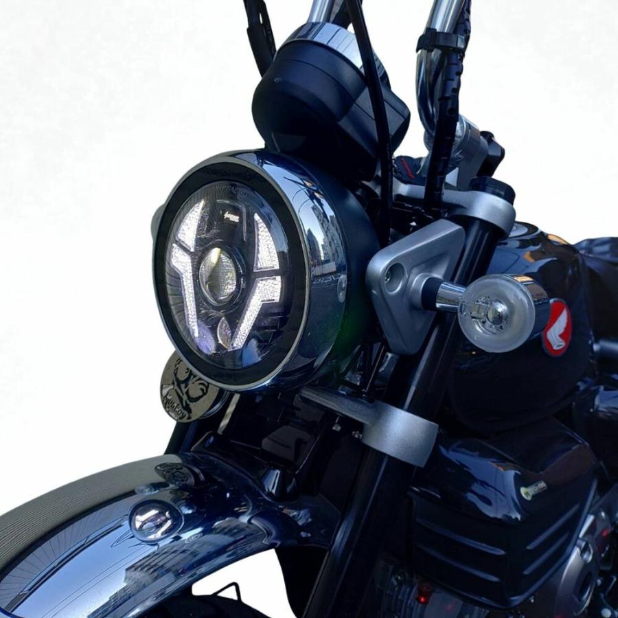 HONDA Monkey125 用 ウインカー内蔵 LEDヘッドライト デイライト搭載 ロー/ハイ切替 高輝度ヘッドランプ JB02 JB03 JB05 ホンダ モンキーNEXYLモデルの画像