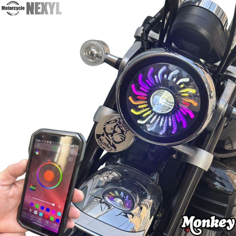 モンキー HONDA Monkey モンキー125専用 RGB LED ヘッドライト