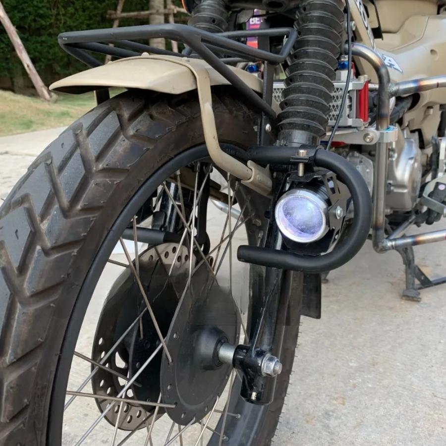 MAXNUS HONDA CT125専用 フロントフェンダーキャリア＆ライトガード 補助ライト付き ブラック HONDA CT125 JA55 JA65