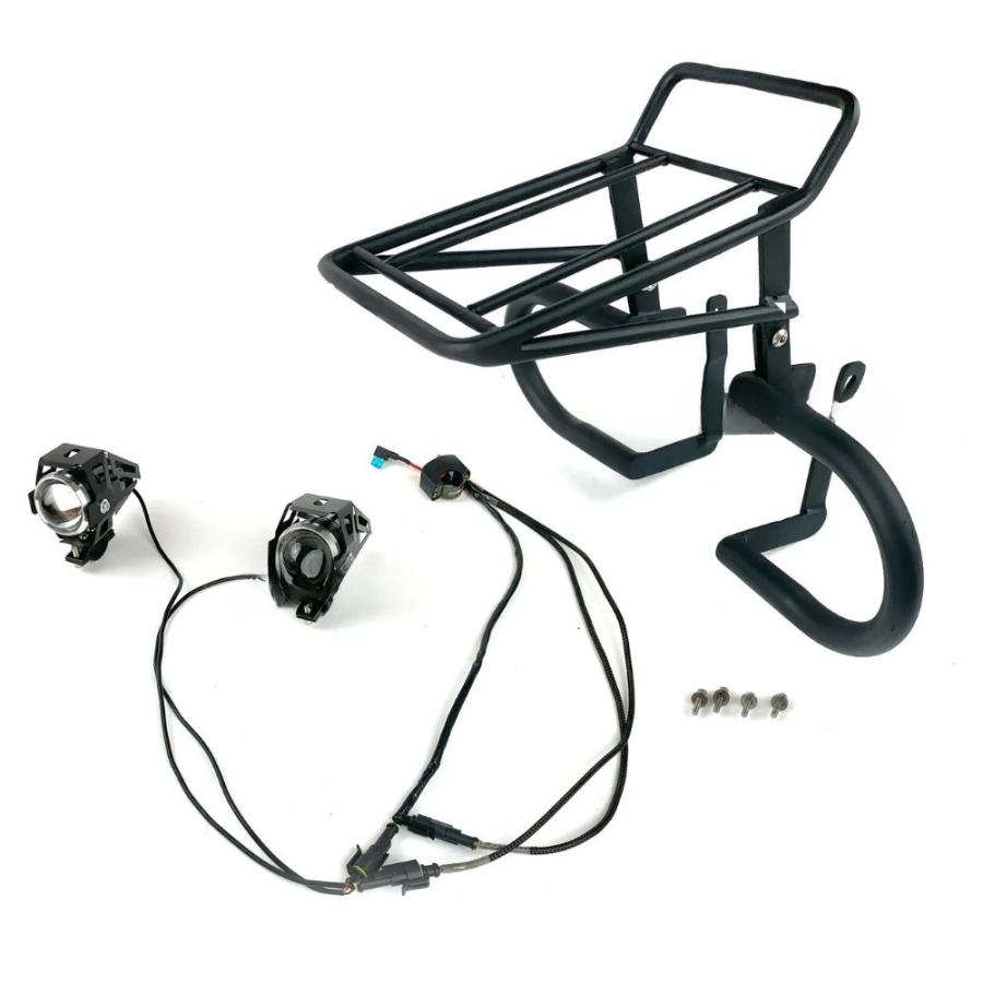 MAXNUS HONDA CT125専用 フロントフェンダーキャリア＆ライトガード 補助ライト付き ブラック HONDA CT125 JA55 JA65