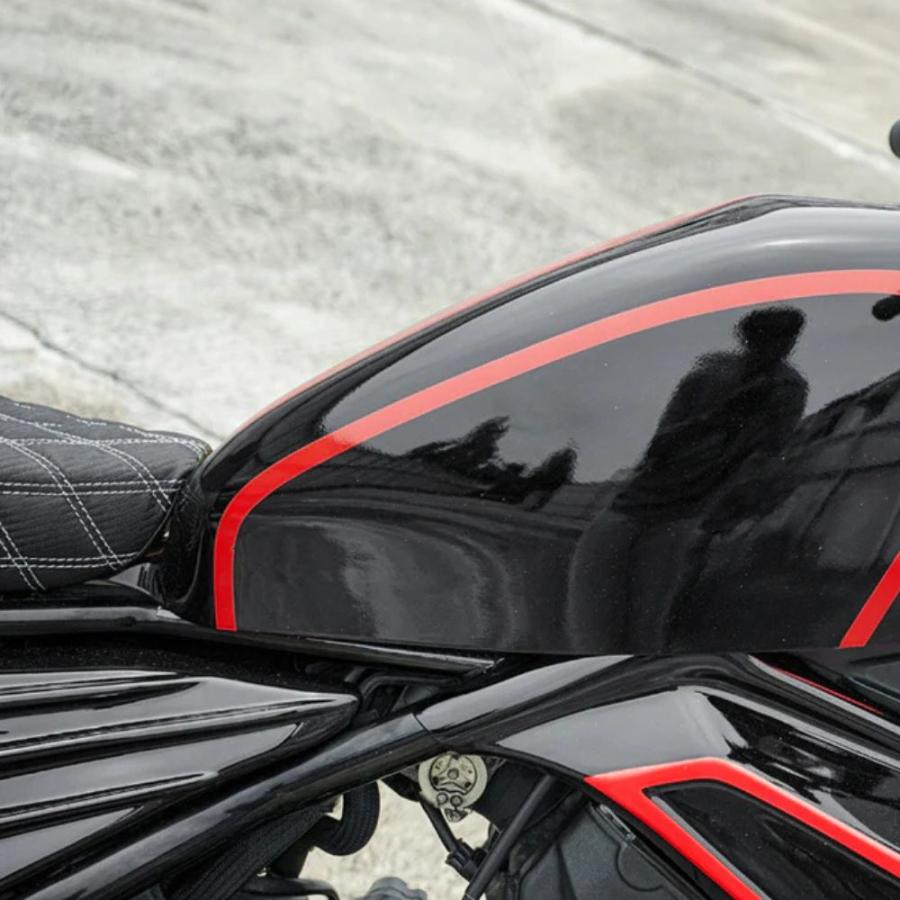 レブル MAXNUS レブル250/500用カスタムタンクカバー ブラック×レッド