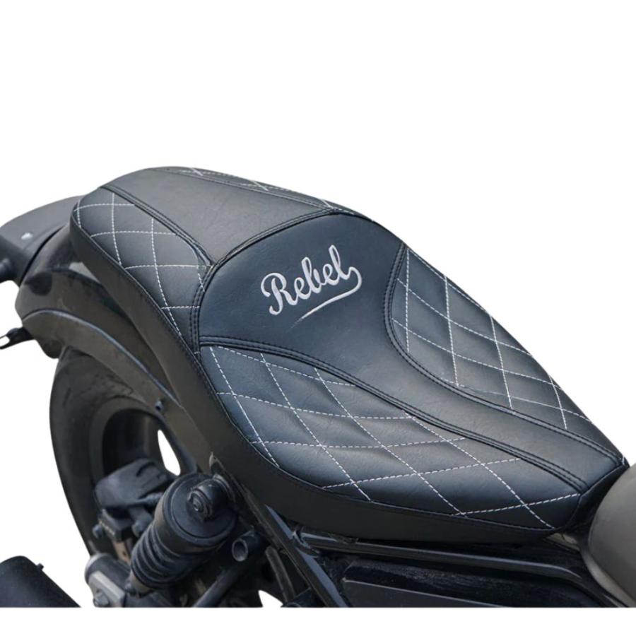 MAXNUS HONDA Rebel 250/500 専用 カスタムシート ダイヤステッチ ロゴ