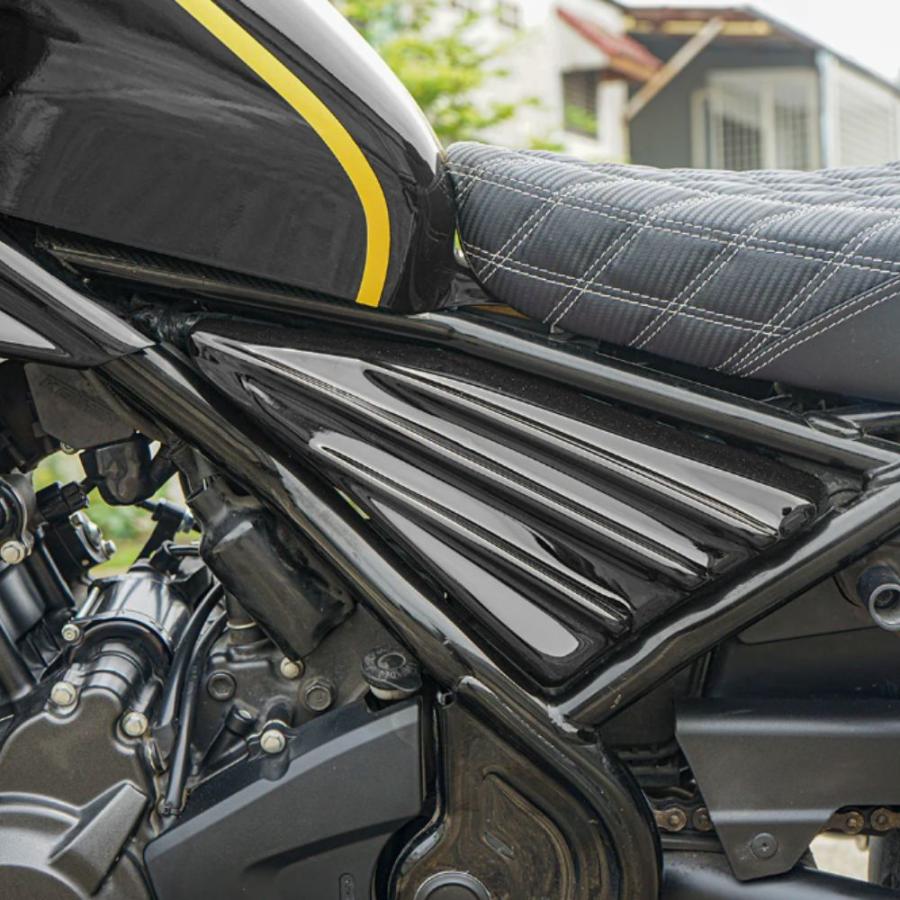 MAXNUS レブル250 カスタム 外装 8ピース フルカウルキット ブラック×ゴールドライン HONDA Rebel250 (MC49) 2017〜2024対応の画像