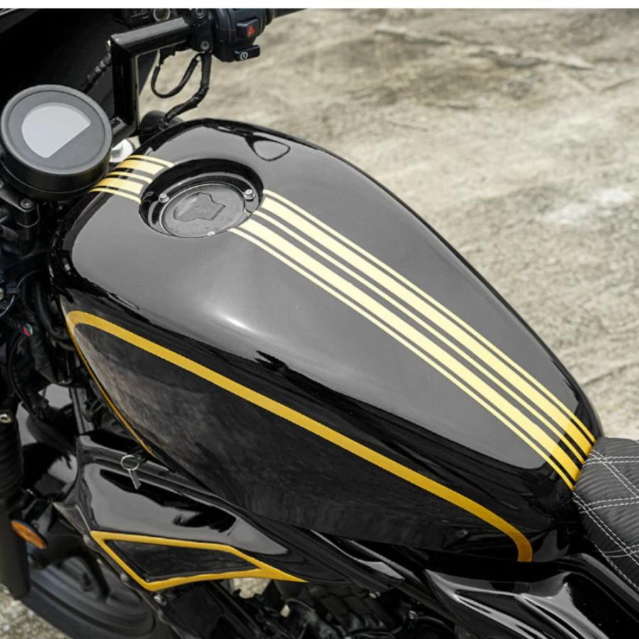 MAXNUS レブル250 カスタム 外装 8ピース フルカウルキット ブラック×ゴールドライン HONDA Rebel250 (MC49) 2017〜2024対応の画像
