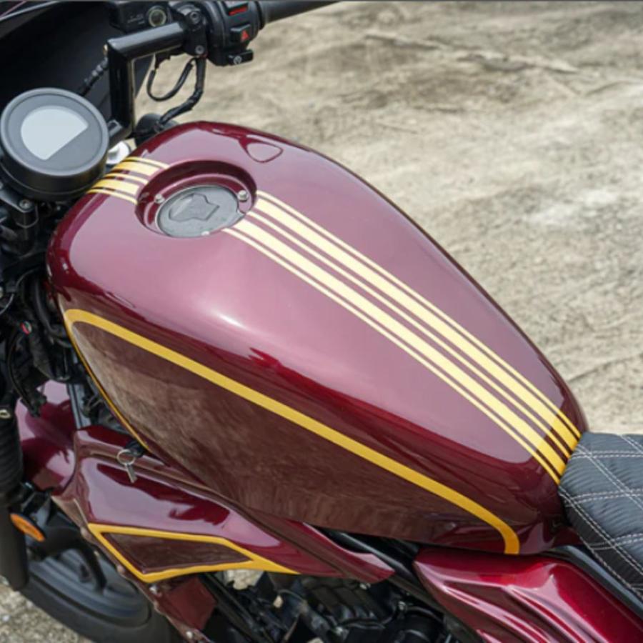 MAXNUS レブル250 カスタム 外装 8ピース フルカウルキット レッド×ゴールドライン HONDA Rebel250 (MC49) 2017〜2024対応の画像