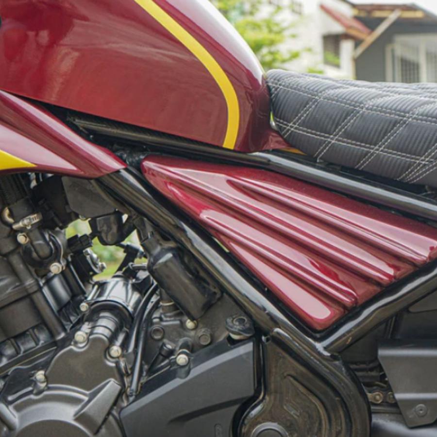 MAXNUS レブル250 カスタム 外装 8ピース フルカウルキット レッド×ゴールドライン HONDA Rebel250 (MC49) 2017〜2024対応の画像